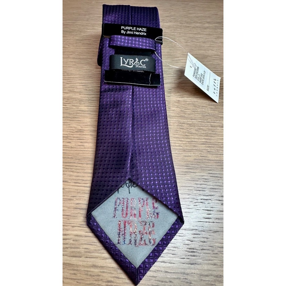 New Purple Haze By Jimi Hendrix Tie Lyric Culture Purple 100% Silk NWT